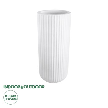 GloboStar® Artificial Garden MARSALA 20736 Επιδαπέδιο Πολυεστερικό Τσιμεντένιο Κασπώ Γλάστρα - Flower Pot Λευκό Φ41 x Υ90cm GloboStar® Artificial Garden MARSALA 20736 Επιδαπέδιο Πολυεστερικό Τσιμεντένιο Κασπώ Γλάστρα - Flower Pot Λευκό Φ41 x Υ90cm
