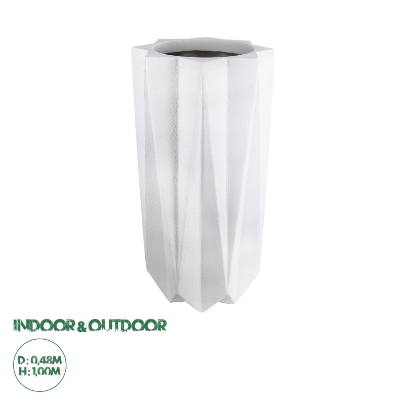 GloboStar® Artificial Garden PADOVA 20739 Επιδαπέδιο Πολυεστερικό Τσιμεντένιο Κασπώ Γλάστρα - Flower Pot Λευκό Φ48 x Υ100cm GloboStar® Artificial Garden PADOVA 20739 Επιδαπέδιο Πολυεστερικό Τσιμεντένιο Κασπώ Γλάστρα - Flower Pot Λευκό Φ48 x Υ100cm