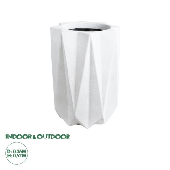 GloboStar® Artificial Garden PADOVA 20740 Επιδαπέδιο Πολυεστερικό Τσιμεντένιο Κασπώ Γλάστρα - Flower Pot Λευκό Φ46 x Υ67cm GloboStar® Artificial Garden PADOVA 20740 Επιδαπέδιο Πολυεστερικό Τσιμεντένιο Κασπώ Γλάστρα - Flower Pot Λευκό Φ46 x Υ67cm