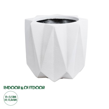 GloboStar® Artificial Garden PADOVA 20741 Επιδαπέδιο Πολυεστερικό Τσιμεντένιο Κασπώ Γλάστρα - Flower Pot Λευκό Φ51 x Υ46cm GloboStar® Artificial Garden PADOVA 20741 Επιδαπέδιο Πολυεστερικό Τσιμεντένιο Κασπώ Γλάστρα - Flower Pot Λευκό Φ51 x Υ46cm