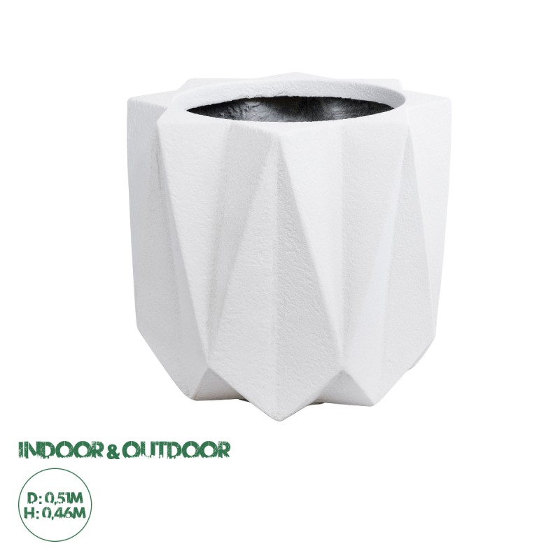 GloboStar® Artificial Garden PADOVA 20741 Επιδαπέδιο Πολυεστερικό Τσιμεντένιο Κασπώ Γλάστρα - Flower Pot Λευκό Φ51 x Υ46cm GloboStar® Artificial Garden PADOVA 20741 Επιδαπέδιο Πολυεστερικό Τσιμεντένιο Κασπώ Γλάστρα - Flower Pot Λευκό Φ51 x Υ46cm