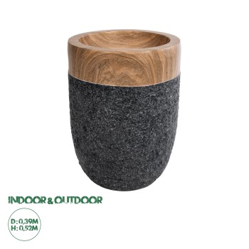 GloboStar® Artificial Garden BELLAGIO 20744 Επιδαπέδιο Πολυεστερικό Τσιμεντένιο Κασπώ Γλάστρα - Flower Pot Μαύρο με Καφέ Φ39 x Υ52cm GloboStar® Artificial Garden BELLAGIO 20744 Επιδαπέδιο Πολυεστερικό Τσιμεντένιο Κασπώ Γλάστρα - Flower Pot Μαύρο με Καφέ Φ39 x Υ52cm