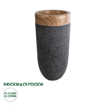 GloboStar® Artificial Garden BELLAGIO 20745 Επιδαπέδιο Πολυεστερικό Τσιμεντένιο Κασπώ Γλάστρα - Flower Pot Μαύρο με Καφέ Φ42 x Υ91cm GloboStar® Artificial Garden BELLAGIO 20745 Επιδαπέδιο Πολυεστερικό Τσιμεντένιο Κασπώ Γλάστρα - Flower Pot Μαύρο με Καφέ Φ42 x Υ91cm