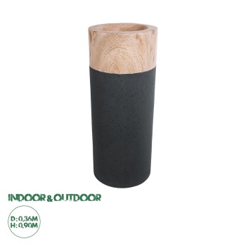 GloboStar® Artificial Garden BELLANO 20748 Επιδαπέδιο Πολυεστερικό Τσιμεντένιο Κασπώ Γλάστρα - Flower Pot Μαύρο με Καφέ Φ36 x Υ90cm GloboStar® Artificial Garden BELLANO 20748 Επιδαπέδιο Πολυεστερικό Τσιμεντένιο Κασπώ Γλάστρα - Flower Pot Μαύρο με Καφέ Φ36 x Υ90cm