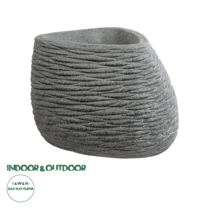 GloboStar® Artificial Garden RONDA 20759 Επιδαπέδιο Πολυεστερικό Τσιμεντένιο Κασπώ Γλάστρα - Flower Pot Γκρι Μ63 x Π41 x Υ47cm GloboStar® Artificial Garden RONDA 20759 Επιδαπέδιο Πολυεστερικό Τσιμεντένιο Κασπώ Γλάστρα - Flower Pot Γκρι Μ63 x Π41 x Υ47cm