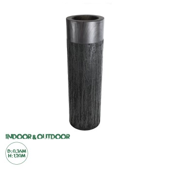GloboStar® Artificial Garden PISA 20762 Επιδαπέδιο Πολυεστερικό Τσιμεντένιο Κασπώ Γλάστρα - Flower Pot Γκρι Ανθρακί Φ36 x Υ120cm GloboStar® Artificial Garden PISA 20762 Επιδαπέδιο Πολυεστερικό Τσιμεντένιο Κασπώ Γλάστρα - Flower Pot Γκρι Ανθρακί Φ36 x Υ120cm