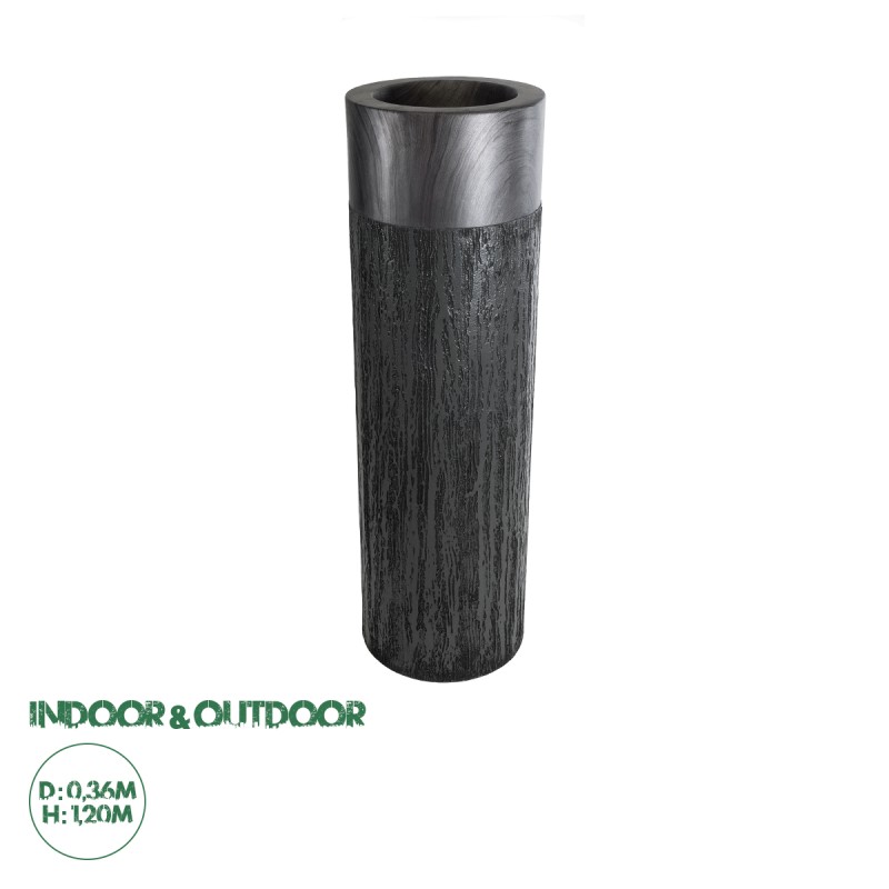 GloboStar® Artificial Garden PISA 20762 Επιδαπέδιο Πολυεστερικό Τσιμεντένιο Κασπώ Γλάστρα - Flower Pot Γκρι Ανθρακί Φ36 x Υ120cm GloboStar® Artificial Garden PISA 20762 Επιδαπέδιο Πολυεστερικό Τσιμεντένιο Κασπώ Γλάστρα - Flower Pot Γκρι Ανθρακί Φ36 x Υ120cm