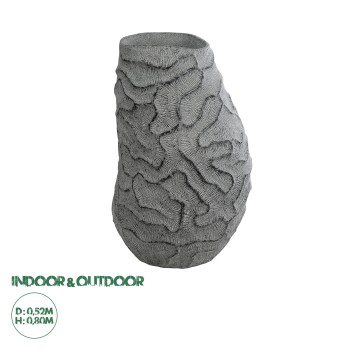 GloboStar® Artificial Garden GALICIA 20763 Επιδαπέδιο Πολυεστερικό Τσιμεντένιο Κασπώ Γλάστρα - Flower Pot Γκρι Φ52 x Υ80cm GloboStar® Artificial Garden GALICIA 20763 Επιδαπέδιο Πολυεστερικό Τσιμεντένιο Κασπώ Γλάστρα - Flower Pot Γκρι Φ52 x Υ80cm