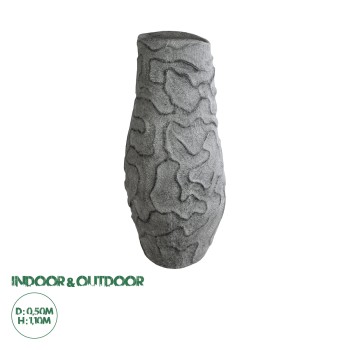 GloboStar® Artificial Garden GALICIA 20764 Επιδαπέδιο Πολυεστερικό Τσιμεντένιο Κασπώ Γλάστρα - Flower Pot Γκρι Φ50 x Υ110cm GloboStar® Artificial Garden GALICIA 20764 Επιδαπέδιο Πολυεστερικό Τσιμεντένιο Κασπώ Γλάστρα - Flower Pot Γκρι Φ50 x Υ110cm