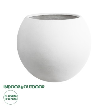GloboStar® Artificial Garden MURANO 20766 Επιδαπέδιο Πολυεστερικό Τσιμεντένιο Κασπώ Γλάστρα - Flower Pot Λευκό Φ90 x Υ70cm GloboStar® Artificial Garden MURANO 20766 Επιδαπέδιο Πολυεστερικό Τσιμεντένιο Κασπώ Γλάστρα - Flower Pot Λευκό Φ90 x Υ70cm