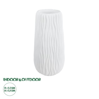 GloboStar® Artificial Garden ORIENTE 20768 Επιδαπέδιο Πολυεστερικό Τσιμεντένιο Κασπώ Γλάστρα - Flower Pot Λευκό Φ35 x Υ65cm GloboStar® Artificial Garden ORIENTE 20768 Επιδαπέδιο Πολυεστερικό Τσιμεντένιο Κασπώ Γλάστρα - Flower Pot Λευκό Φ35 x Υ65cm