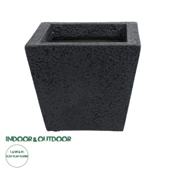 GloboStar® Artificial Garden KARRASPIO 20770 Επιδαπέδιο Πολυεστερικό Τσιμεντένιο Κασπώ Γλάστρα - Flower Pot Μαύρο Μ34 x Π34 x Υ30cm GloboStar® Artificial Garden KARRASPIO 20770 Επιδαπέδιο Πολυεστερικό Τσιμεντένιο Κασπώ Γλάστρα - Flower Pot Μαύρο Μ34 x Π34 x Υ30cm