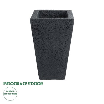 GloboStar® Artificial Garden MAYOR 20771 Επιδαπέδιο Πολυεστερικό Τσιμεντένιο Κασπώ Γλάστρα - Flower Pot Μαύρο Μ30 x Π30 x Υ50cm GloboStar® Artificial Garden MAYOR 20771 Επιδαπέδιο Πολυεστερικό Τσιμεντένιο Κασπώ Γλάστρα - Flower Pot Μαύρο Μ30 x Π30 x Υ50cm