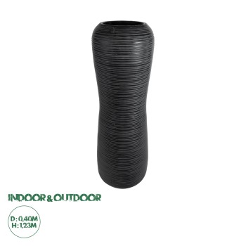 GloboStar® Artificial Garden BARRIO 20772 Επιδαπέδιο Πολυεστερικό Τσιμεντένιο Κασπώ Γλάστρα - Flower Pot Μαύρο Φ40 x Υ122cm GloboStar® Artificial Garden BARRIO 20772 Επιδαπέδιο Πολυεστερικό Τσιμεντένιο Κασπώ Γλάστρα - Flower Pot Μαύρο Φ40 x Υ122cm