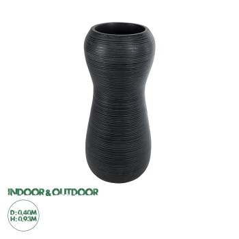 GloboStar® Artificial Garden BARRIO 20773 Επιδαπέδιο Πολυεστερικό Τσιμεντένιο Κασπώ Γλάστρα - Flower Pot Μαύρο Φ40 x Υ93cm GloboStar® Artificial Garden BARRIO 20773 Επιδαπέδιο Πολυεστερικό Τσιμεντένιο Κασπώ Γλάστρα - Flower Pot Μαύρο Φ40 x Υ93cm