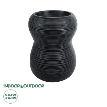 GloboStar® Artificial Garden BARRIO 20774 Επιδαπέδιο Πολυεστερικό Τσιμεντένιο Κασπώ Γλάστρα - Flower Pot Μαύρο Φ45 x Υ63cm GloboStar® Artificial Garden BARRIO 20774 Επιδαπέδιο Πολυεστερικό Τσιμεντένιο Κασπώ Γλάστρα - Flower Pot Μαύρο Φ45 x Υ63cm