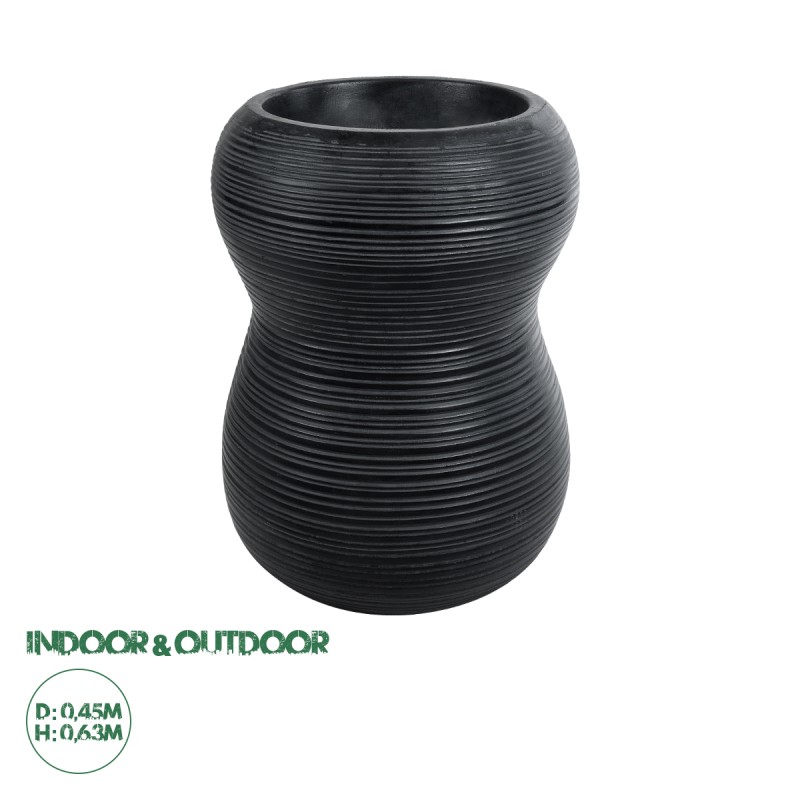 GloboStar® Artificial Garden BARRIO 20774 Επιδαπέδιο Πολυεστερικό Τσιμεντένιο Κασπώ Γλάστρα - Flower Pot Μαύρο Φ45 x Υ63cm GloboStar® Artificial Garden BARRIO 20774 Επιδαπέδιο Πολυεστερικό Τσιμεντένιο Κασπώ Γλάστρα - Flower Pot Μαύρο Φ45 x Υ63cm