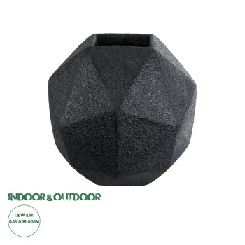 GloboStar® Artificial Garden CARNABY 20779 Επιδαπέδιο Πολυεστερικό Τσιμεντένιο Κασπώ Γλάστρα - Flower Pot Μαύρο Μ38 x Π38 x Υ38cm GloboStar® Artificial Garden CARNABY 20779 Επιδαπέδιο Πολυεστερικό Τσιμεντένιο Κασπώ Γλάστρα - Flower Pot Μαύρο Μ38 x Π38 x Υ38cm