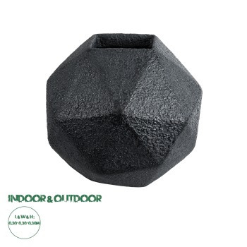 GloboStar® Artificial Garden CARNABY 20780 Επιδαπέδιο Πολυεστερικό Τσιμεντένιο Κασπώ Γλάστρα - Flower Pot Μαύρο Μ30 x Π30 x Υ30cm GloboStar® Artificial Garden CARNABY 20780 Επιδαπέδιο Πολυεστερικό Τσιμεντένιο Κασπώ Γλάστρα - Flower Pot Μαύρο Μ30 x Π30 x Υ30cm