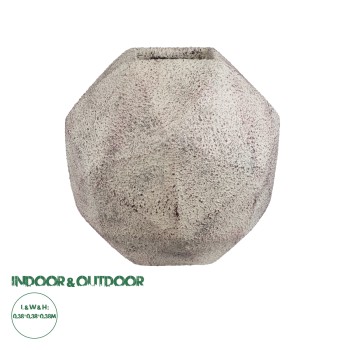 GloboStar® Artificial Garden BOROUGH 20781 Επιδαπέδιο Πολυεστερικό Τσιμεντένιο Κασπώ Γλάστρα - Flower Pot Λευκό με Μπεζ Μ38 x Π38 x Υ38cm GloboStar® Artificial Garden BOROUGH 20781 Επιδαπέδιο Πολυεστερικό Τσιμεντένιο Κασπώ Γλάστρα - Flower Pot Λευκό με Μπεζ Μ38 x Π38 x Υ38cm