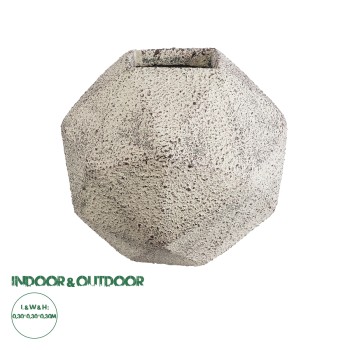 GloboStar® Artificial Garden BOROUGH 20782 Επιδαπέδιο Πολυεστερικό Τσιμεντένιο Κασπώ Γλάστρα - Flower Pot Λευκό με Μπεζ Μ30 x Π30 x Υ30cm GloboStar® Artificial Garden BOROUGH 20782 Επιδαπέδιο Πολυεστερικό Τσιμεντένιο Κασπώ Γλάστρα - Flower Pot Λευκό με Μπεζ Μ30 x Π30 x Υ30cm
