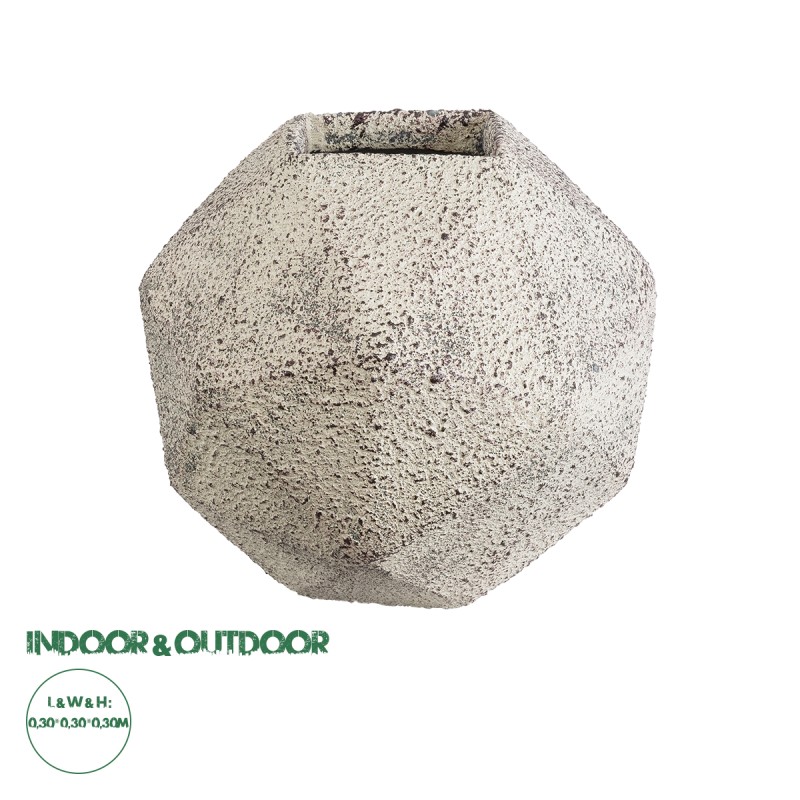 GloboStar® Artificial Garden BOROUGH 20782 Επιδαπέδιο Πολυεστερικό Τσιμεντένιο Κασπώ Γλάστρα - Flower Pot Λευκό με Μπεζ Μ30 x Π30 x Υ30cm GloboStar® Artificial Garden BOROUGH 20782 Επιδαπέδιο Πολυεστερικό Τσιμεντένιο Κασπώ Γλάστρα - Flower Pot Λευκό με Μπεζ Μ30 x Π30 x Υ30cm