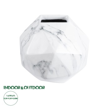 GloboStar® Artificial Garden BRIXTON 20784 Επιδαπέδιο Πολυεστερικό Τσιμεντένιο Κασπώ Γλάστρα - Flower Pot Λευκό Μ30 x Π30 x Υ30cm GloboStar® Artificial Garden BRIXTON 20784 Επιδαπέδιο Πολυεστερικό Τσιμεντένιο Κασπώ Γλάστρα - Flower Pot Λευκό Μ30 x Π30 x Υ30cm