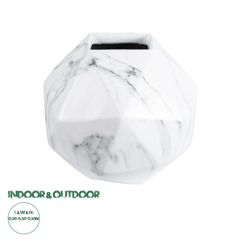 GloboStar® Artificial Garden BRIXTON 20784 Επιδαπέδιο Πολυεστερικό Τσιμεντένιο Κασπώ Γλάστρα - Flower Pot Λευκό Μ30 x Π30 x Υ30cm GloboStar® Artificial Garden BRIXTON 20784 Επιδαπέδιο Πολυεστερικό Τσιμεντένιο Κασπώ Γλάστρα - Flower Pot Λευκό Μ30 x Π30 x Υ30cm