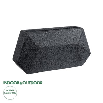 GloboStar® Artificial Garden GREENWICH 20785 Επιδαπέδιο Πολυεστερικό Τσιμεντένιο Κασπώ Γλάστρα - Flower Pot Μαύρο Μ40 x Π16 x Υ21cm GloboStar® Artificial Garden GREENWICH 20785 Επιδαπέδιο Πολυεστερικό Τσιμεντένιο Κασπώ Γλάστρα - Flower Pot Μαύρο Μ40 x Π16 x Υ21cm