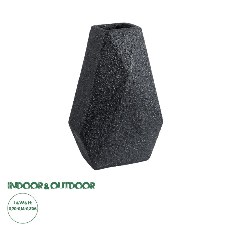 GloboStar® Artificial Garden GREENWICH 20786 Επιδαπέδιο Πολυεστερικό Τσιμεντένιο Κασπώ Γλάστρα - Flower Pot Μαύρο Μ20 x Π14 x Υ32cm GloboStar® Artificial Garden GREENWICH 20786 Επιδαπέδιο Πολυεστερικό Τσιμεντένιο Κασπώ Γλάστρα - Flower Pot Μαύρο Μ20 x Π14 x Υ32cm
