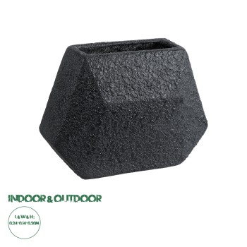 GloboStar® Artificial Garden GREENWICH 20787 Επιδαπέδιο Πολυεστερικό Τσιμεντένιο Κασπώ Γλάστρα - Flower Pot Μαύρο Μ24 x Π14 x Υ20cm GloboStar® Artificial Garden GREENWICH 20787 Επιδαπέδιο Πολυεστερικό Τσιμεντένιο Κασπώ Γλάστρα - Flower Pot Μαύρο Μ24 x Π14 x Υ20cm