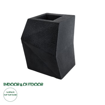 GloboStar® Artificial Garden CAMDEN 20788 Επιδαπέδιο Πολυεστερικό Τσιμεντένιο Κασπώ Γλάστρα - Flower Pot Μαύρο Μ47 x Π43 x Υ66cm GloboStar® Artificial Garden CAMDEN 20788 Επιδαπέδιο Πολυεστερικό Τσιμεντένιο Κασπώ Γλάστρα - Flower Pot Μαύρο Μ47 x Π43 x Υ66cm