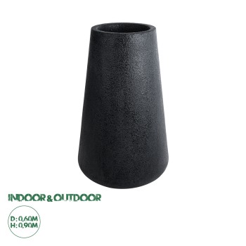 GloboStar® Artificial Garden SOHO 20790 Επιδαπέδιο Πολυεστερικό Τσιμεντένιο Κασπώ Γλάστρα - Flower Pot Μαύρο Φ60 x Υ90cm GloboStar® Artificial Garden SOHO 20790 Επιδαπέδιο Πολυεστερικό Τσιμεντένιο Κασπώ Γλάστρα - Flower Pot Μαύρο Φ60 x Υ90cm