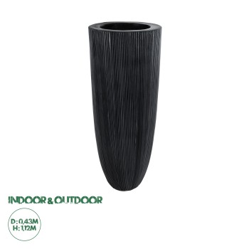 GloboStar® Artificial Garden CASTLE 20792 Επιδαπέδιο Πολυεστερικό Τσιμεντένιο Κασπώ Γλάστρα - Flower Pot Μαύρο Φ43 x Υ112cm GloboStar® Artificial Garden CASTLE 20792 Επιδαπέδιο Πολυεστερικό Τσιμεντένιο Κασπώ Γλάστρα - Flower Pot Μαύρο Φ43 x Υ112cm
