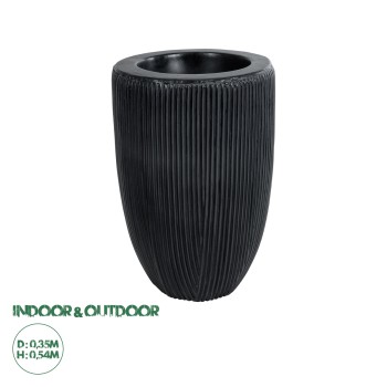 GloboStar® Artificial Garden CASTLE 20793 Διακοσμητικό Πολυεστερικό Τσιμεντένιο Κασπώ Γλάστρα - Flower Pot Μαύρο Φ35 x Υ54cm GloboStar® Artificial Garden CASTLE 20793 Διακοσμητικό Πολυεστερικό Τσιμεντένιο Κασπώ Γλάστρα - Flower Pot Μαύρο Φ35 x Υ54cm
