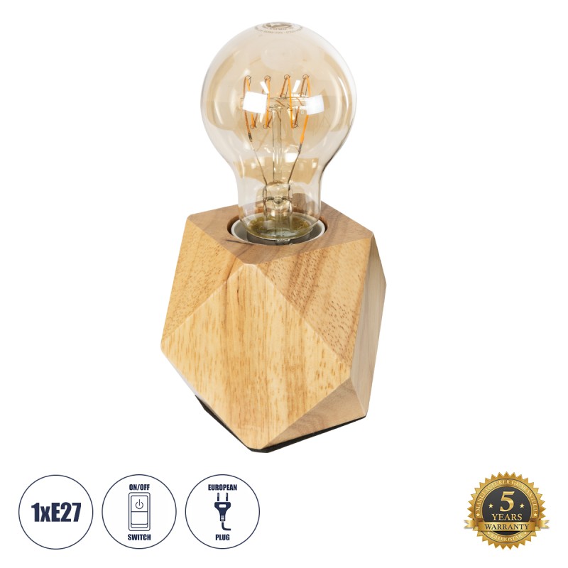 GloboStar® RHOMBUS 99401 Μοντέρνο Επιτραπέζιο Φωτιστικό Πορτατίφ Μονόφωτο 1 x E27 IP20 Μπεζ Ξύλο - M8 x Π8 x Υ8cm GloboStar® RHOMBUS 99401 Μοντέρνο Επιτραπέζιο Φωτιστικό Πορτατίφ Μονόφωτο 1 x E27 IP20 Μπεζ Ξύλο - M8 x Π8 x Υ8cm