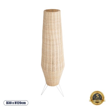 GloboStar® BOLSON 02013 Boho Επιδαπέδιο Φωτιστικό Μονόφωτο 1 x E27 IP20 Μπεζ Ξύλο με Λευκό Μέταλλο - Μ30 x Π30 x Υ120cm GloboStar® BOLSON 02013 Boho Επιδαπέδιο Φωτιστικό Μονόφωτο 1 x E27 IP20 Μπεζ Ξύλο με Λευκό Μέταλλο - Μ30 x Π30 x Υ120cm