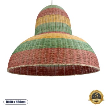 GLOBOSTAR® CABALLEROS 02059 Boho Κρεμαστό Φωτιστικό Οροφής με Ντουί 1 x E27 AC 220-240V IP20 - Πολύχρωμο - Μ100 x Π100 x Υ80cm GLOBOSTAR® CABALLEROS 02059 Boho Κρεμαστό Φωτιστικό Οροφής με Ντουί 1 x E27 AC 220-240V IP20 - Πολύχρωμο - Μ100 x Π100 x Υ80cm