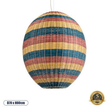 GLOBOSTAR® CABALLEROS 02066 Boho Κρεμαστό Φωτιστικό Οροφής με Ντουί 1 x E27 AC 220-240V IP20 - Πολύχρωμο - Μ70 x Π70 x Υ80cm GLOBOSTAR® CABALLEROS 02066 Boho Κρεμαστό Φωτιστικό Οροφής με Ντουί 1 x E27 AC 220-240V IP20 - Πολύχρωμο - Μ70 x Π70 x Υ80cm
