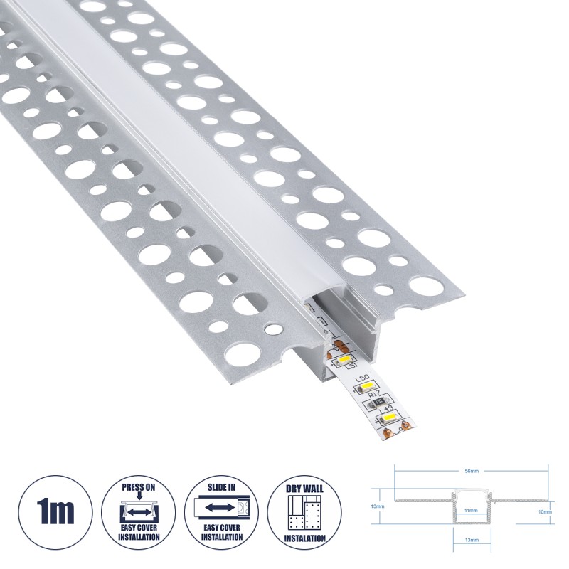 GloboStar® PLASTERBOARD-PROFILE 70838-1M Προφίλ Αλουμινίου - Βάση & Ψύκτρα Ταινίας LED με Λευκό Γαλακτερό Κάλυμμα - Χωνευτή Χρήση σε Γυψοσανίδα - Trimless - Πατητό Κάλυμμα - Ασημί - 1 Μέτρο - Μ100 x Π5.6 x Υ1.5cm GloboStar® PLASTERBOARD-PROFILE 70838-1M Προφίλ Αλουμινίου - Βάση & Ψύκτρα Ταινίας LED με Λευκό Γαλακτερό Κάλυμμα - Χωνευτή Χρήση σε Γυψοσανίδα - Trimless - Πατητό Κάλυμμα - Ασημί - 1 Μέτρο - Μ100 x Π5.6 x Υ1.5cm