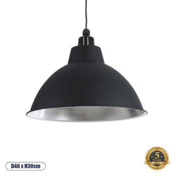 GLOBOSTAR® LOUVE 01176 Vintage Κρεμαστό Φωτιστικό Οροφής με Ντουί 1 x E27 AC 220-240V IP20 - Μαύρο - Μ40 x Π40 x Υ30cm GLOBOSTAR® LOUVE 01176 Vintage Κρεμαστό Φωτιστικό Οροφής με Ντουί 1 x E27 AC 220-240V IP20 - Μαύρο - Μ40 x Π40 x Υ30cm