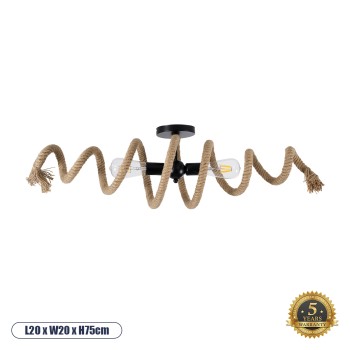 GLOBOSTAR® SPIRAL 01188 Vintage Φωτιστικό Οροφής με Ντουί 2 x E27 AC 220-240V IP20 - Μαύρο & Μπεζ - Μ20 x Π20 x Υ75cm GLOBOSTAR® SPIRAL 01188 Vintage Φωτιστικό Οροφής με Ντουί 2 x E27 AC 220-240V IP20 - Μαύρο & Μπεζ - Μ20 x Π20 x Υ75cm
