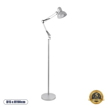 GLOBOSTAR® AUDREY 01469 Vintage Επιδαπέδιο Φωτιστικό με Ντουί 1 x E27 AC 220-240V IP20 - Ασημί - Μ15 x Π15 x Υ190cm GLOBOSTAR® AUDREY 01469 Vintage Επιδαπέδιο Φωτιστικό με Ντουί 1 x E27 AC 220-240V IP20 - Ασημί - Μ15 x Π15 x Υ190cm