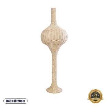 GloboStar® ALADDIN 02050 Boho Επιδαπέδιο Φωτιστικό Μονόφωτο 1 x E27 IP20 Μπεζ Ξύλο - Μ40 x Π40 x Υ120cm GloboStar® ALADDIN 02050 Boho Επιδαπέδιο Φωτιστικό Μονόφωτο 1 x E27 IP20 Μπεζ Ξύλο - Μ40 x Π40 x Υ120cm