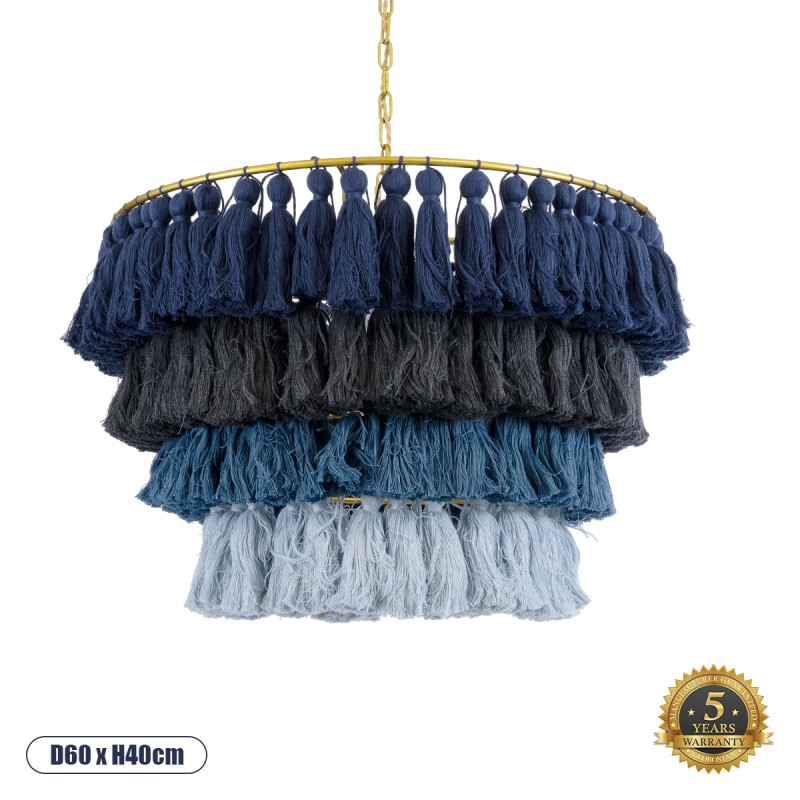 GLOBOSTAR® MISSOULA 02089 Boho Κρεμαστό Φωτιστικό Οροφής με Ντουί 1 x E27 AC 220-240V IP20 - Πολύχρωμο - Μ60 x Π60 x Υ40cm GLOBOSTAR® MISSOULA 02089 Boho Κρεμαστό Φωτιστικό Οροφής με Ντουί 1 x E27 AC 220-240V IP20 - Πολύχρωμο - Μ60 x Π60 x Υ40cm