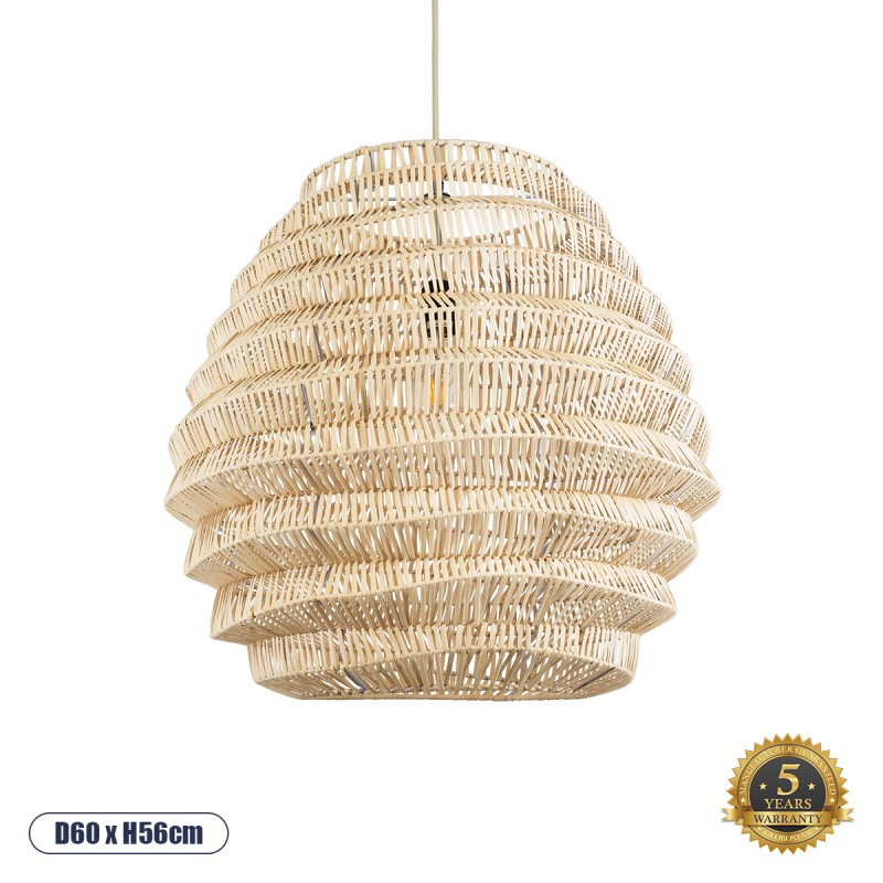 GLOBOSTAR® OREGON 02206 Boho Κρεμαστό Φωτιστικό Οροφής με Ντουί 1 x E27 AC 220-240V IP20 - Μπεζ - Μ60 x Π60 x Υ56cm GLOBOSTAR® OREGON 02206 Boho Κρεμαστό Φωτιστικό Οροφής με Ντουί 1 x E27 AC 220-240V IP20 - Μπεζ - Μ60 x Π60 x Υ56cm