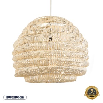 GLOBOSTAR® OREGON 02207 Boho Κρεμαστό Φωτιστικό Οροφής με Ντουί 1 x E27 AC 220-240V IP20 - Μπεζ - Μ80 x Π80 x Υ65cm GLOBOSTAR® OREGON 02207 Boho Κρεμαστό Φωτιστικό Οροφής με Ντουί 1 x E27 AC 220-240V IP20 - Μπεζ - Μ80 x Π80 x Υ65cm