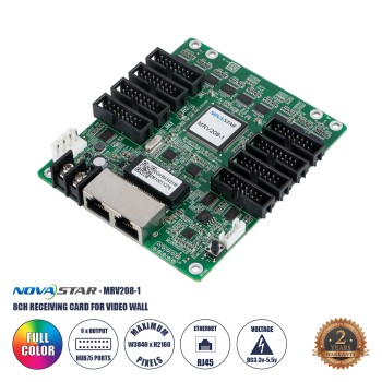 GLOBOSTAR® MRV208-1 41021 Novastar MRV208-1 Receiving Card για Οθόνες LED Video Wall 8 x HUB75E με Loading Capacity σε Pixel 256 x 256px - Gigabit Network Ethernet Input & Output Ports - DC 5V IP20 - Μ9.5 x Π10.9 x Υ1.8cm - 2 Χρόνια Εγγύηση GLOBOSTAR® MRV208-1 41021 Novastar MRV208-1 Receiving Card για Οθόνες LED Video Wall 8 x HUB75E με Loading Capacity σε Pixel 256 x 256px - Gigabit Network Ethernet Input & Output Ports - DC 5V IP20 - Μ9.5 x Π10.9 x Υ1.8cm - 2 Χρόνια Εγγύηση