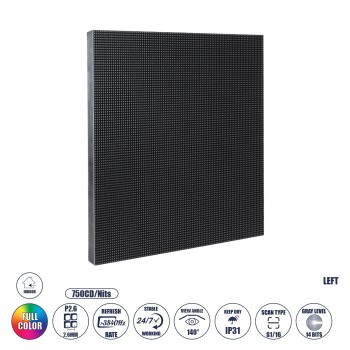 GLOBOSTAR® ILLUMINA 41043 Module για Οθόνες Video Wall 25x25cm 96x96px P2.6 LED 40W 3840Hz 9216 Dots ≥750cd/㎡ Nits DC 5V Εσωτερικού Χώρου IP31 Full Color S1/16 14Bits - Kinglight SMD1415 - Αριστερό - Μ25 x Π1.2 x Υ25cm - 2 Χρόνια Εγγύηση GLOBOSTAR® ILLUMINA 41043 Module για Οθόνες Video Wall 25x25cm 96x96px P2.6 LED 40W 3840Hz 9216 Dots ≥750cd/㎡ Nits DC 5V Εσωτερικού Χώρου IP31 Full Color S1/16 14Bits - Kinglight SMD1415 - Αριστερό - Μ25 x Π1.2 x Υ25cm - 2 Χρόνια Εγγύηση