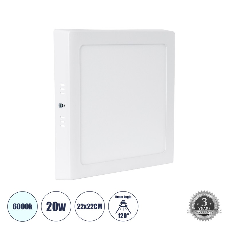 GLOBOSTAR® PANELO 60203 Panel Οροφής LED 20W 2000lm 120° AC 220-240V IP20 Ψυχρό Λευκό 6000K - Lumileds SMD Chip & TÜV SÜD Driver - Λευκό Γαλακτερό - Μ22 x Π22 x Υ3cm / Q20 x 20cm - 3 Χρόνια Εγγύηση GLOBOSTAR® PANELO 60203 Panel Οροφής LED 20W 2000lm 120° AC 220-240V IP20 Ψυχρό Λευκό 6000K - Lumileds SMD Chip & TÜV SÜD Driver - Λευκό Γαλακτερό - Μ22 x Π22 x Υ3cm / Q20 x 20cm - 3 Χρόνια Εγγύηση